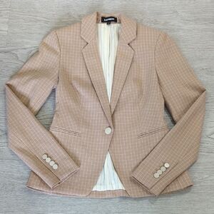 Express Tan Blazer with Structured Fit and Notched Lapels